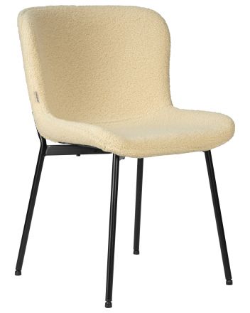 Стул обеденный DOBRIN MILO, черные ножки, кремовый букле (UF992-02) Стул обеденный DOBRIN MILO, черные ножки, кремовый букле (UF992-02)