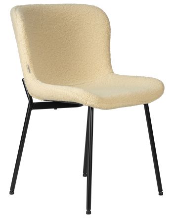 Стул обеденный DOBRIN MILO, черные ножки, кремовый букле (UF992-02) Стул обеденный DOBRIN MILO, черные ножки, кремовый букле (UF992-02)