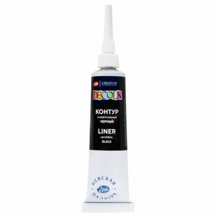 Контур акриловый универсальный "Декола", туба 18 мл, черный, Невская Палитра, 13603810