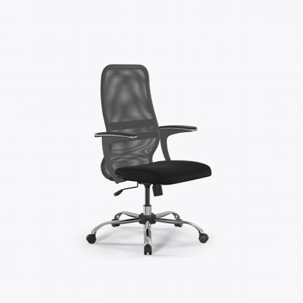 Кресло Sit 8 B2-8U - X1+UMF(X1) /Uh00/Wh00/U1mL-b(M09.B21.G20.W01) Св.серый-Черный