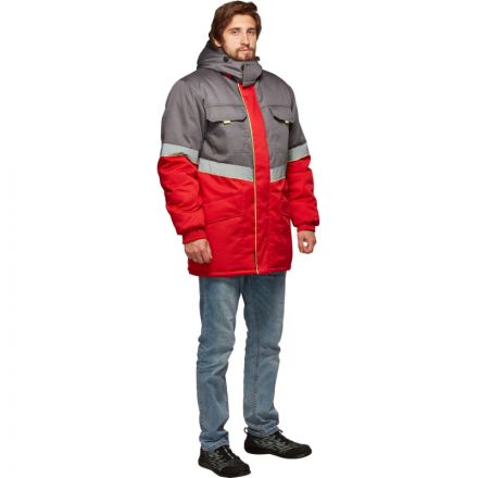 Куртка рабочая зимняя муж з43-КУ сер/красн р.52-54/170-176 (серия З) Куртка рабочая зимняя муж з43-КУ сер/красн р.52-54/170-176 (серия З)