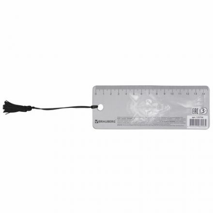 Закладка для книг с линейкой 3D-ОБЪЕМНАЯ BRAUBERG, "Волк", с декоративным шнурком, 125756 Закладка для книг с линейкой 3D-ОБЪЕМНАЯ BRAUBERG, "Волк", с декоративным шнурком, 125756