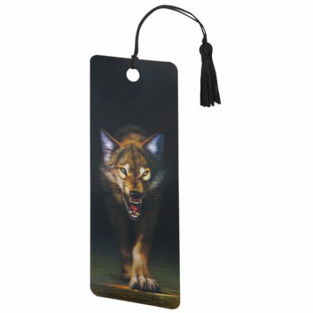 Закладка для книг с линейкой 3D-ОБЪЕМНАЯ BRAUBERG, "Волк", с декоративным шнурком, 125756 Закладка для книг с линейкой 3D-ОБЪЕМНАЯ BRAUBERG, "Волк", с декоративным шнурком, 125756