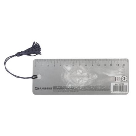 Закладка для книг с линейкой 3D-ОБЪЕМНАЯ BRAUBERG, "Волк", с декоративным шнурком, 125756 Закладка для книг с линейкой 3D-ОБЪЕМНАЯ BRAUBERG, "Волк", с декоративным шнурком, 125756