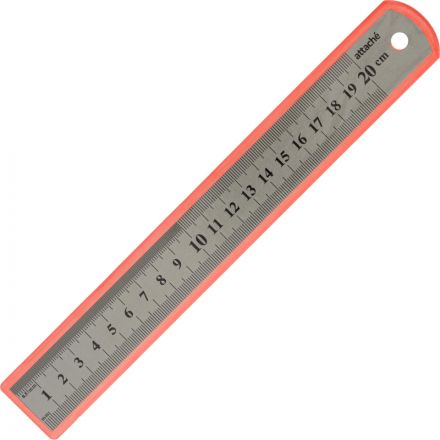 Линейка Attache 20 см металлическая двухсторонняя Линейка Attache 20 см металлическая двухсторонняя