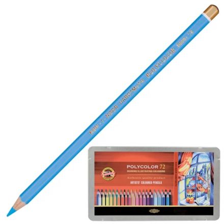 Карандаши цветные художественные KOH-I-NOOR "Polycolor", 72 цвета, 3,8 мм, металлическая коробка, 3827072001PL Карандаши цветные художественные KOH-I-NOOR "Polycolor", 72 цвета, 3,8 мм, металлическая коробка, 3827072001PL