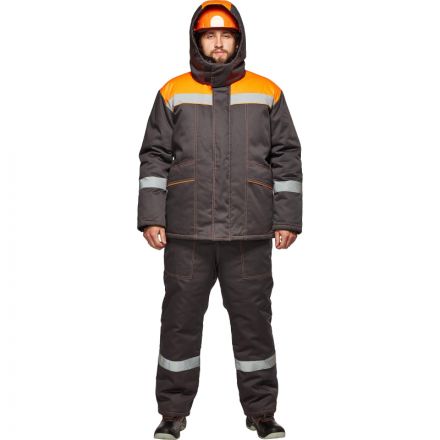 Костюм рабочий зимний муж з45-КПК сер/оранж (р.52-54) 170-176 Костюм рабочий зимний муж з45-КПК сер/оранж (р.52-54) 170-176