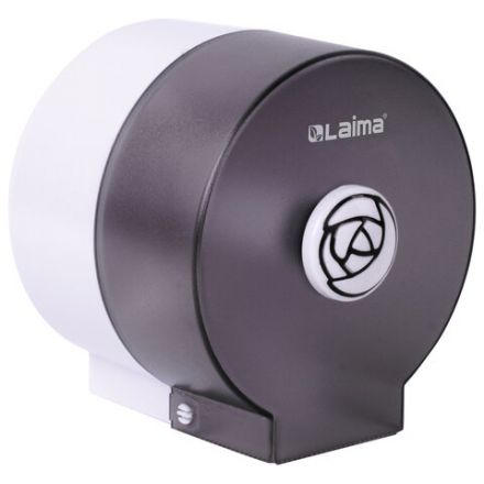 Диспенсер для бытовой туалетной бумаги LAIMA, КРУГЛЫЙ, тонированный серый, 605046