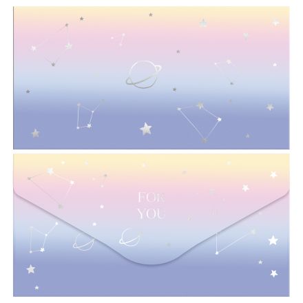 Конверт для денег MESHU "Universe" 85*164мм, матовая ламинация, фольга Конверт для денег MESHU "Universe" 85*164мм, матовая ламинация, фольга