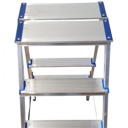 Стремянка двухсторонняя алюм широкая площадка 5ст TARKO 14205е Стремянка двухсторонняя алюм широкая площадка 5ст TARKO 14205е