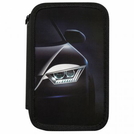 Пенал ПИФАГОР, 3 отделения, ламинированный картон, 19х11 см, "Car flash", 272254