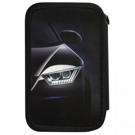 Пенал ПИФАГОР, 3 отделения, ламинированный картон, 19х11 см, "Car flash", 272254