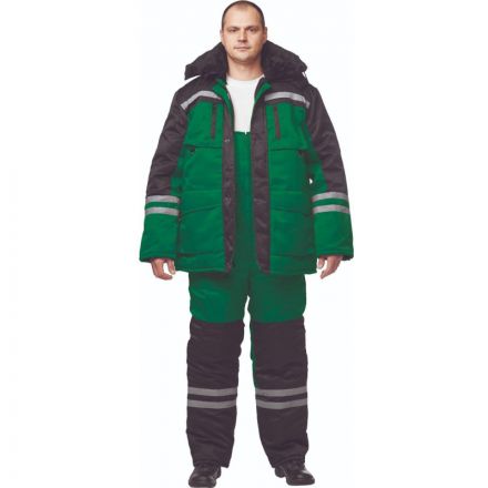 Костюм рабочий зимний муж з03-КПК зел/черн (р.56-58) 158-164