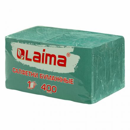 Салфетки бумажные 400 шт., 24х24 см, "Big Pack", зелёные, 100% целлюлоза, LAIMA, 114728 Салфетки бумажные 400 шт., 24х24 см, "Big Pack", зелёные, 100% целлюлоза, LAIMA, 114728