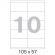 Этикетки самоклеящиеся ProMega label basic 105х57 мм белые (каучуковый клей, 10 штук на листе, 100 листов в упаковке)