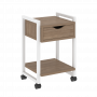 Loft Тумба на колесных опорах с ящиком и полкой VR.L-T1.K Дуб аризона/Белый металл 500*460*767 Loft Тумба на колесных опорах с ящиком и полкой VR.L-T1.K Дуб аризона/Белый металл 500*460*767