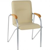 Стул Helmi HL-F03 "Самба", каркас металл алюм., экокожа, бежевый, бук BOX1 Стул Helmi HL-F03 "Самба", каркас металл алюм., экокожа, бежевый, бук BOX1