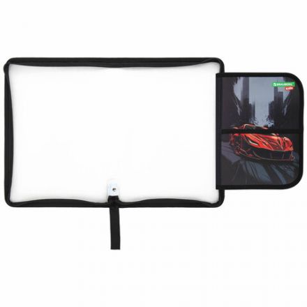 Папка для труда на молнии BRAUBERG KIDS А4, 1 отделение, прозрачная, органайзер, "Red car", 272209