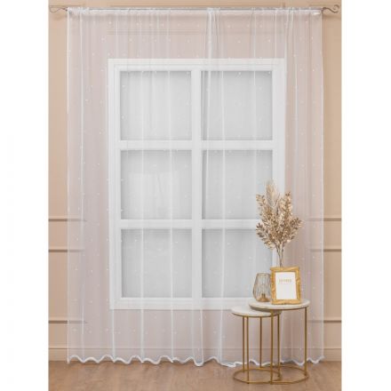 Тюль Amore Mio Вышивка Classic  6PL Goroshek-w 3,0х2,7х1 белый