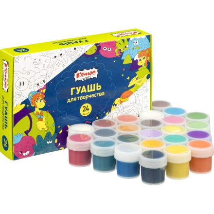 Гуашь Комус Класс Максики 24 цв/наб по 10 мл, картонная коробка