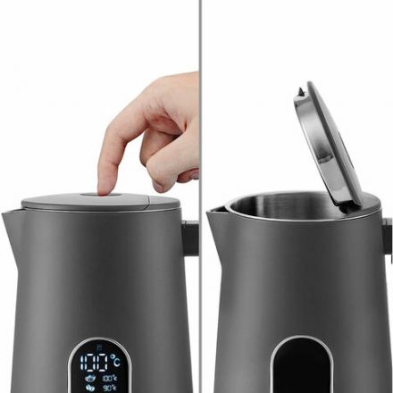 Чайник KITFORT КТ-6115-2, 1,5 л, 1800 Вт, закрытый нагревательный элемент, ТЕРМОРЕГУЛЯТОР, двойные стенки, серый Чайник KITFORT КТ-6115-2, 1,5 л, 1800 Вт, закрытый нагревательный элемент, ТЕРМОРЕГУЛЯТОР, двойные стенки, серый