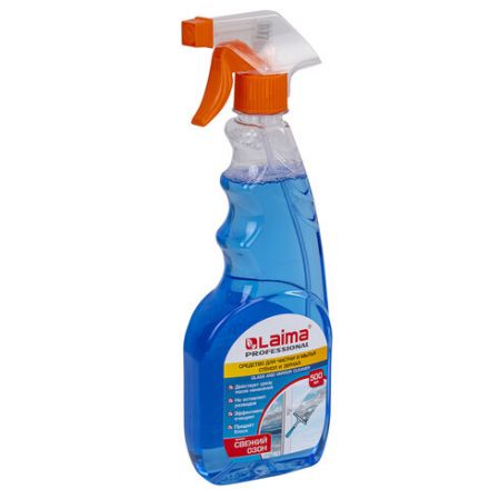 Средство для мытья стекол и зеркал 500 мл, LAIMA PROFESSIONAL, свежий озон, распылитель, 601609 Средство для мытья стекол и зеркал 500 мл, LAIMA PROFESSIONAL, свежий озон, распылитель, 601609