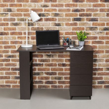 Стол письменный/компьютерный BRABIX "Scandi CD-016", 1100х500х750мм, 4 ящика, венге, 641893, ЦБ013707-3 Стол письменный/компьютерный BRABIX "Scandi CD-016", 1100х500х750мм, 4 ящика, венге, 641893, ЦБ013707-3