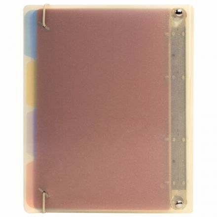 Тетрадь на кольцах А5 175х220 мм, 120 л., пластик с блестками, с резинкой и разделителями, BRAUBERG, Желтый, 404631