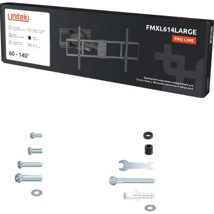 Кронштейн UNITEKI FMXL614LARGE, 60-140″, наклонно‑поворотный, усиленный Кронштейн UNITEKI FMXL614LARGE, 60-140″, наклонно‑поворотный, усиленный