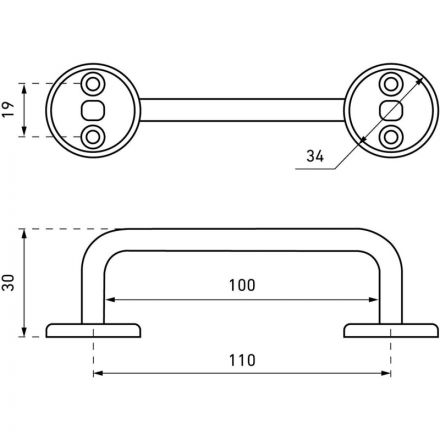Ручка _УЗК_скоба дв. Киров Секрет РС-100 бронза инд.уп (17068)