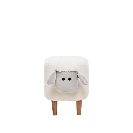 Пуф Leset Lamb COMBI Молочный, компаньон серый, Искусственный мех