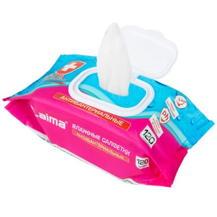Салфетки влажные 120 шт., АНТИБАКТЕРИАЛЬНЫЕ, с пластиковым клапаном, LAIMA "Antibacterial", 112497 Салфетки влажные 120 шт., АНТИБАКТЕРИАЛЬНЫЕ, с пластиковым клапаном, LAIMA "Antibacterial", 112497