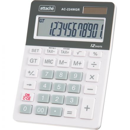 Калькулятор настольный КОМП Attache,AС-224WGR,12р,дв.пит,бел-сер,145x104x28 Калькулятор настольный КОМП Attache,AС-224WGR,12р,дв.пит,бел-сер,145x104x28