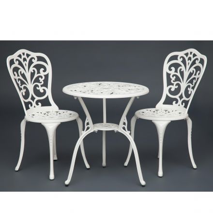 Комплект Secret De Maison Romance (стол +2 стула) алюминиевый сплав, D60/H67, 53х41х89см, butter white