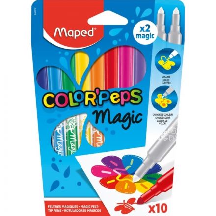 Фломастеры MAPED COLOR'PEPS MAGIC меняющие свой цвет, 10 цв.,844612