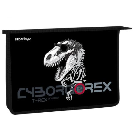 Папка для тетрадей 1 отделение, А4 Berlingo "T-REX", 340*245*40 мм, пластик, на молнии