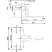 Смеситель для ванны СС_OLISAN PROFI с длинным изливом, PF15102