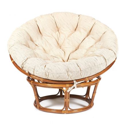 Кресло Папасан/Papasan (23/01 W) /с подушкой и ремешками/ диаметр подушки 129см, 115х101х104см, пекан орех, ткань старт