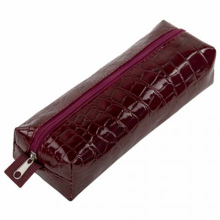 Пенал-косметичка BRAUBERG, крокодиловая кожа, 20х6х4 см, "Ultra maroon", 270849 Пенал-косметичка BRAUBERG, крокодиловая кожа, 20х6х4 см, "Ultra maroon", 270849