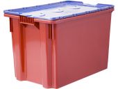 Ящик п/э 600х400х400 Safe PRO сплошной, цв. красный с синей крышкой