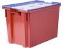 Ящик п/э 600х400х400 Safe PRO сплошной, цв. красный с синей крышкой Ящик п/э 600х400х400 Safe PRO сплошной, цв. красный с синей крышкой