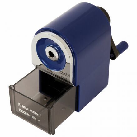 Точилка механическая BRAUBERG "ORIGINAL", для чернографитных и цветных карандашей, крепление к столу, корпус синий, 228480 Точилка механическая BRAUBERG "ORIGINAL", для чернографитных и цветных карандашей, крепление к столу, корпус синий, 228480