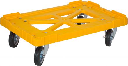 Тележка 600х400 чёрные резиновые колёса, Россия  жёлтый