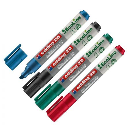 Набор маркеров для белых досок EDDING 29 Eco, 1-5мм,скош.нак,4 цв.карт. кор Набор маркеров для белых досок EDDING 29 Eco, 1-5мм,скош.нак,4 цв.карт. кор