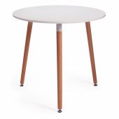 Стол MARS (mod. T1004), МДФ/дерево, 80 х 80 х 75 см , White (Белый) / Natural (натуральный)