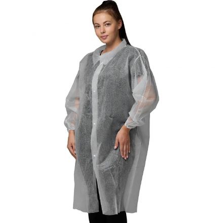 Халат н/с процед, рук.рез, 4кн, XXL(56-58), пл 30, бел, Комус, 10шт/уп