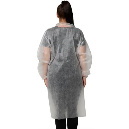 Халат н/с процед, рук.рез, 4кн, XXL(56-58), пл 30, бел, Комус, 10шт/уп