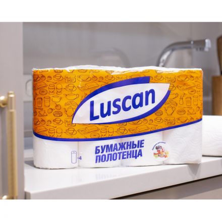 Полотенца бумажные LUSCAN 2-сл.,с тиснением, 4рул./уп. Полотенца бумажные LUSCAN 2-сл.,с тиснением, 4рул./уп.