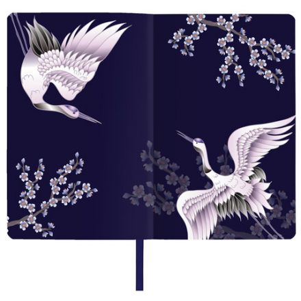 Ежедневник недатированный А5 (138х213 мм), BRAUBERG VISTA, под кожу, гибкий, 136 л., "Cranes", 112025 Ежедневник недатированный А5 (138х213 мм), BRAUBERG VISTA, под кожу, гибкий, 136 л., "Cranes", 112025