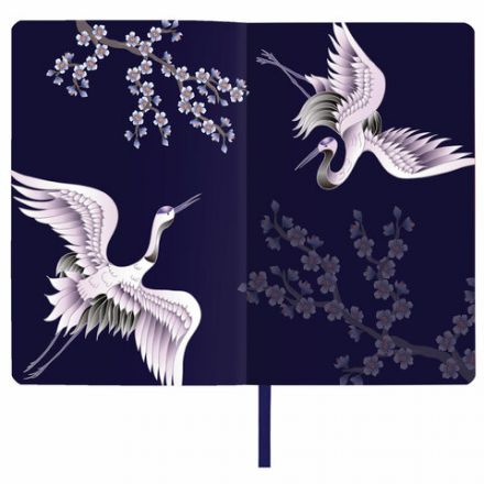 Ежедневник недатированный А5 (138х213 мм), BRAUBERG VISTA, под кожу, гибкий, 136 л., "Cranes", 112025 Ежедневник недатированный А5 (138х213 мм), BRAUBERG VISTA, под кожу, гибкий, 136 л., "Cranes", 112025